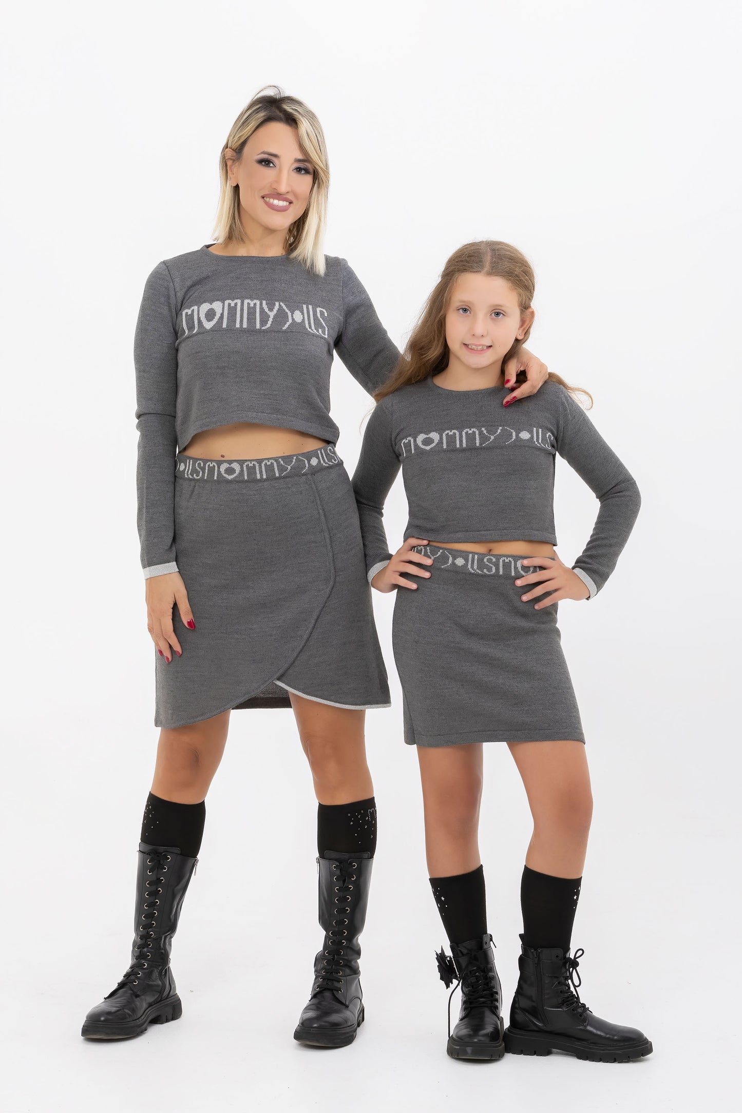 Completo merino bicolor grigio
