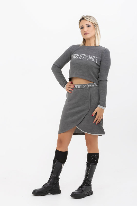 Completo merino bicolor grigio