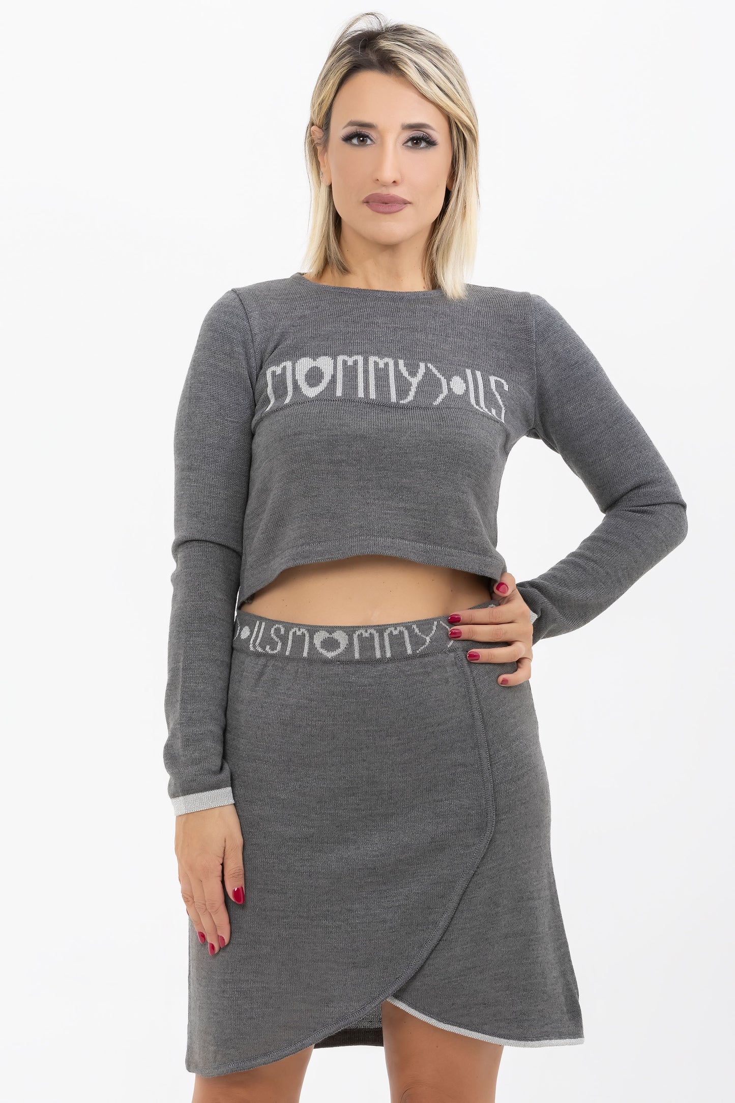 Completo merino bicolor grigio