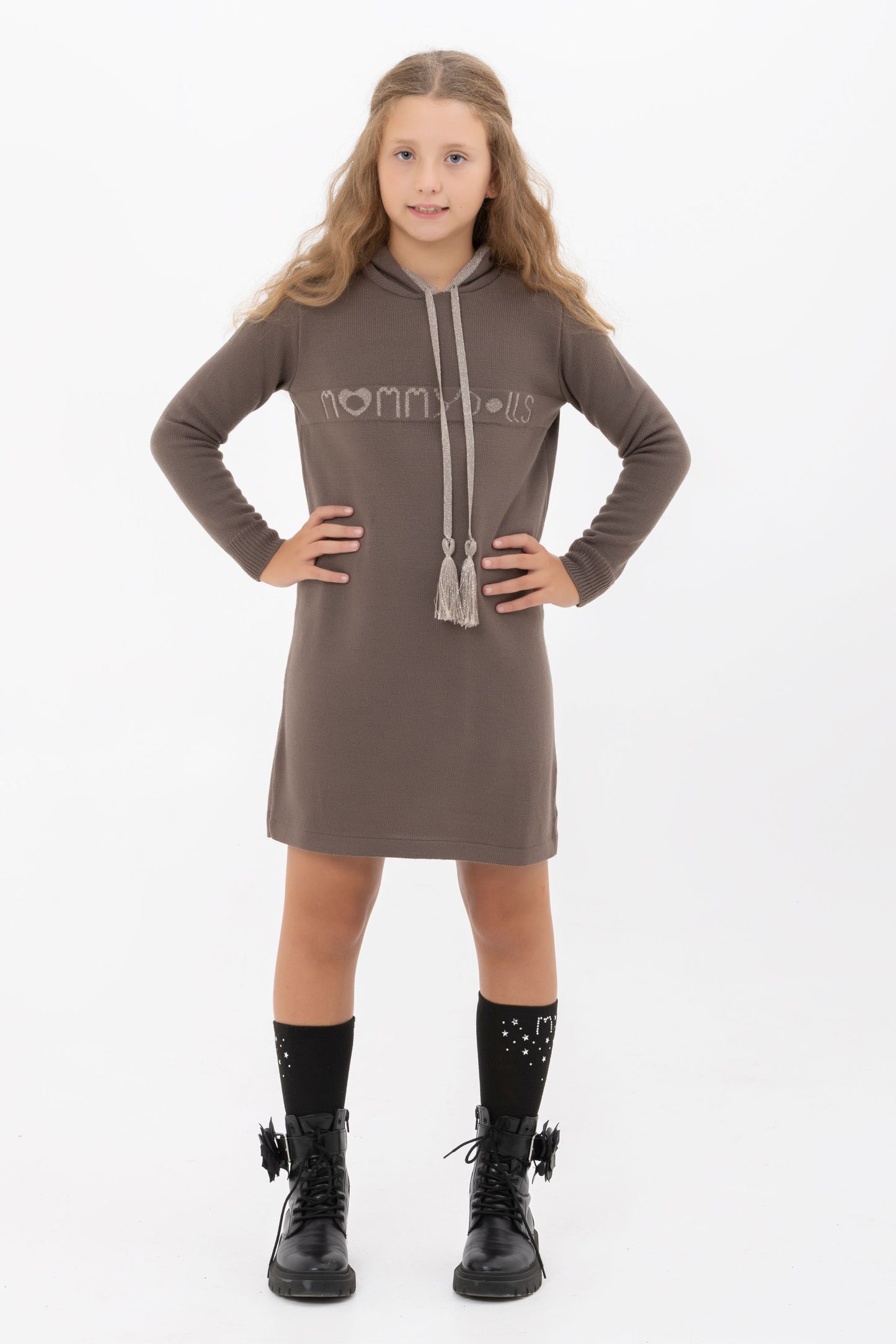 Maxipull marrone e tartufo bambina