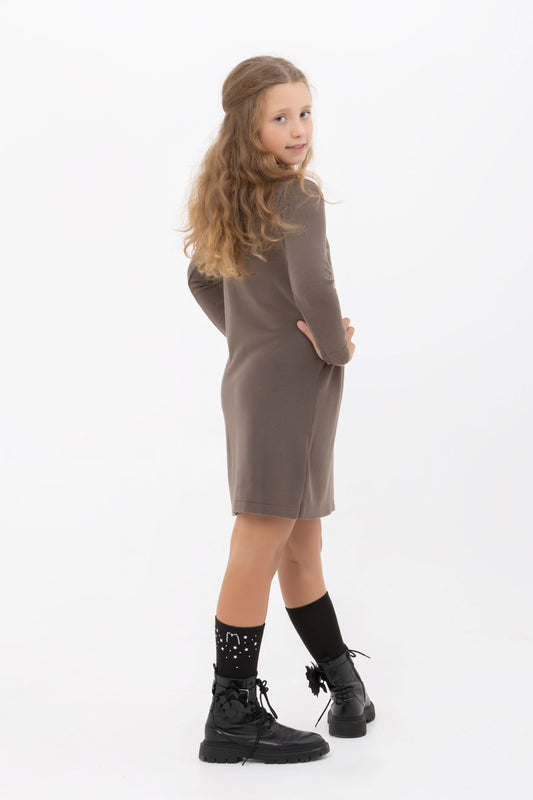 Maxipull marrone e tartufo bambina