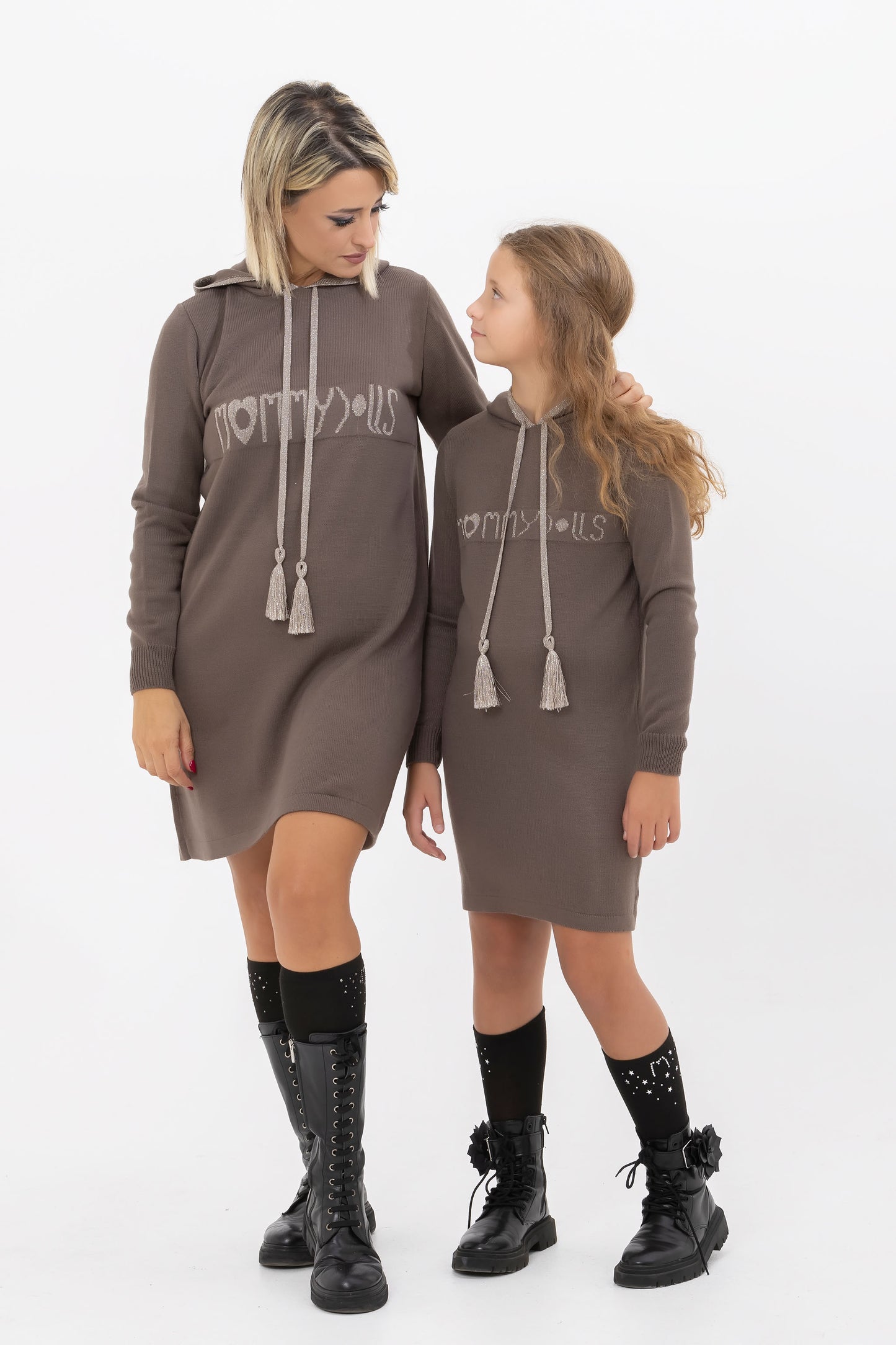 Maxipull marrone e tartufo bambina