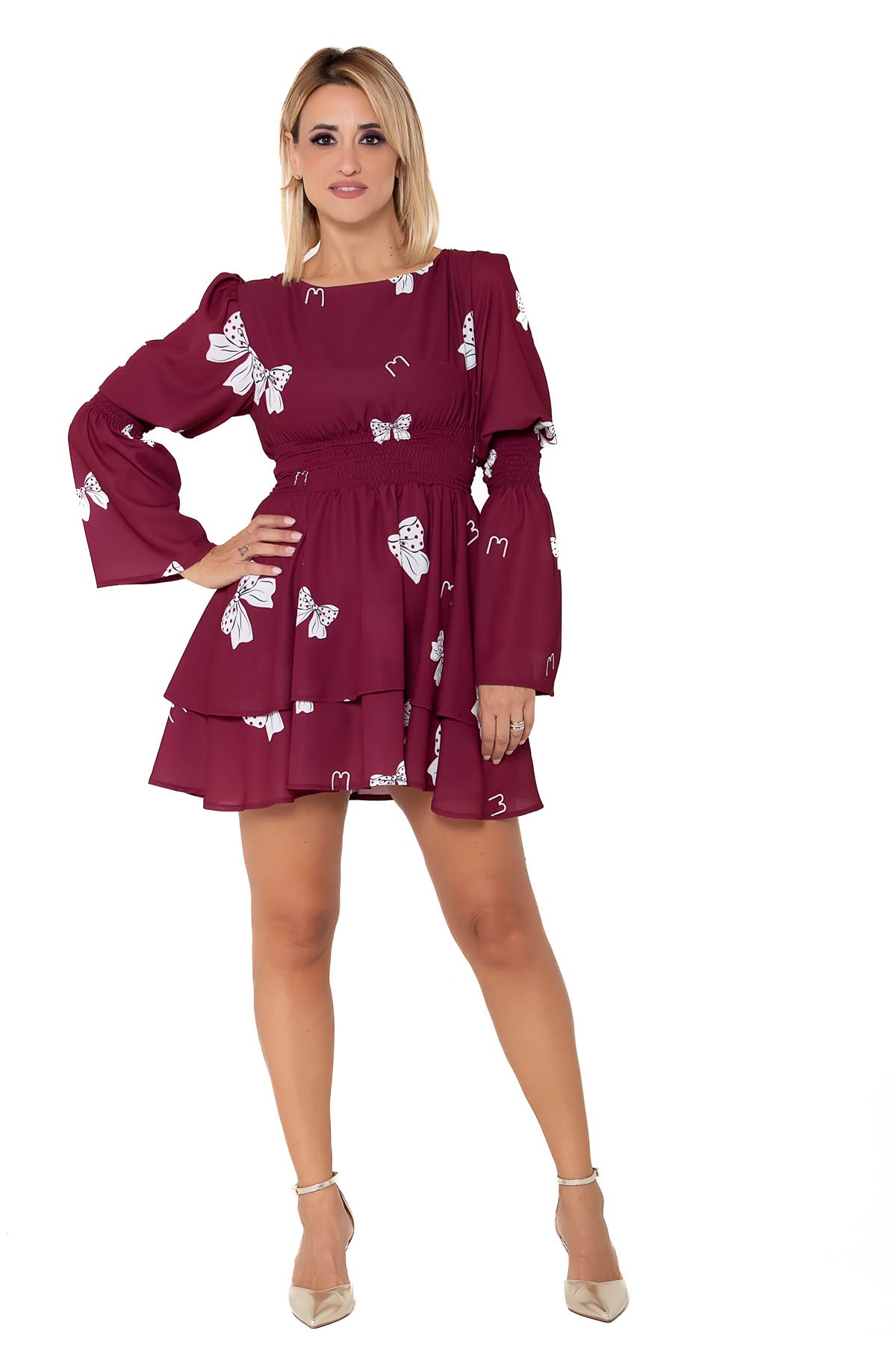 Bow georgette dress