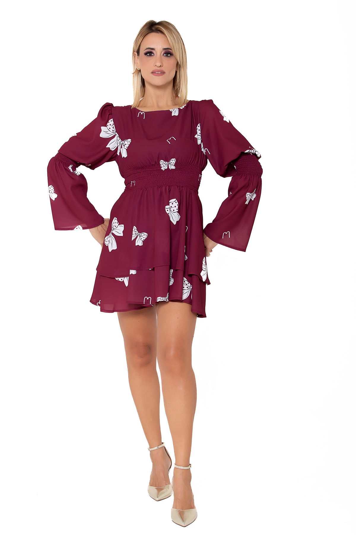 Bow georgette dress