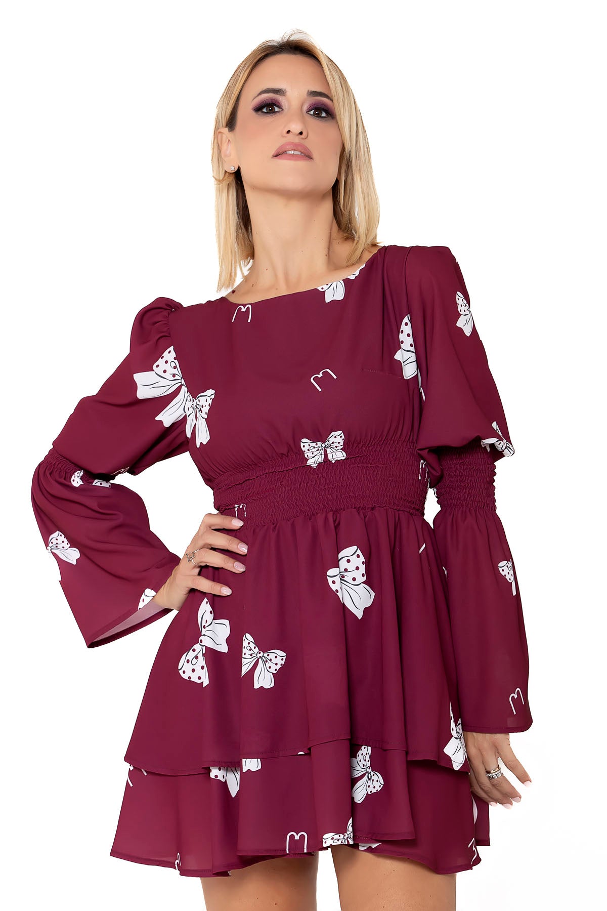 Bow georgette dress