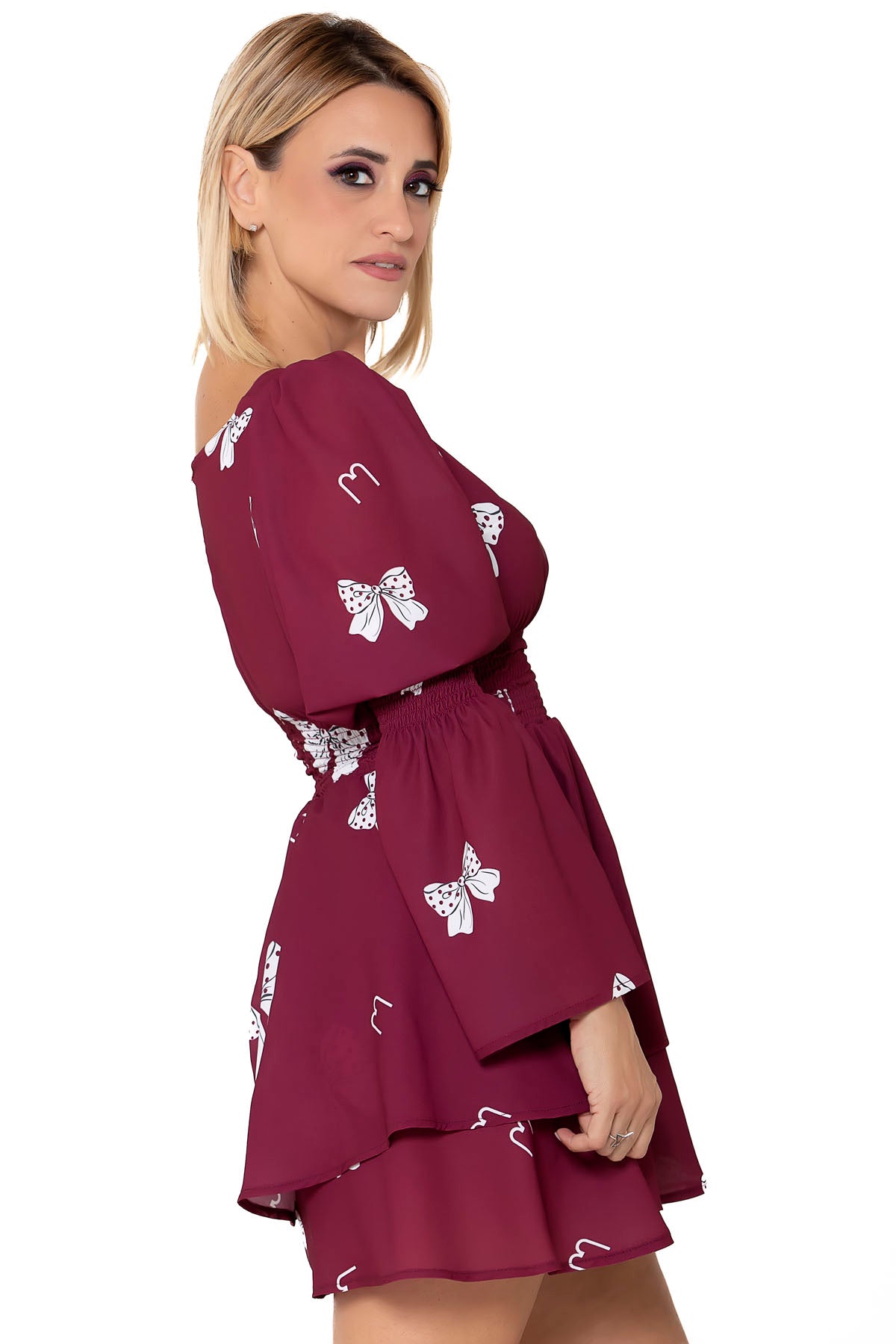 Bow georgette dress