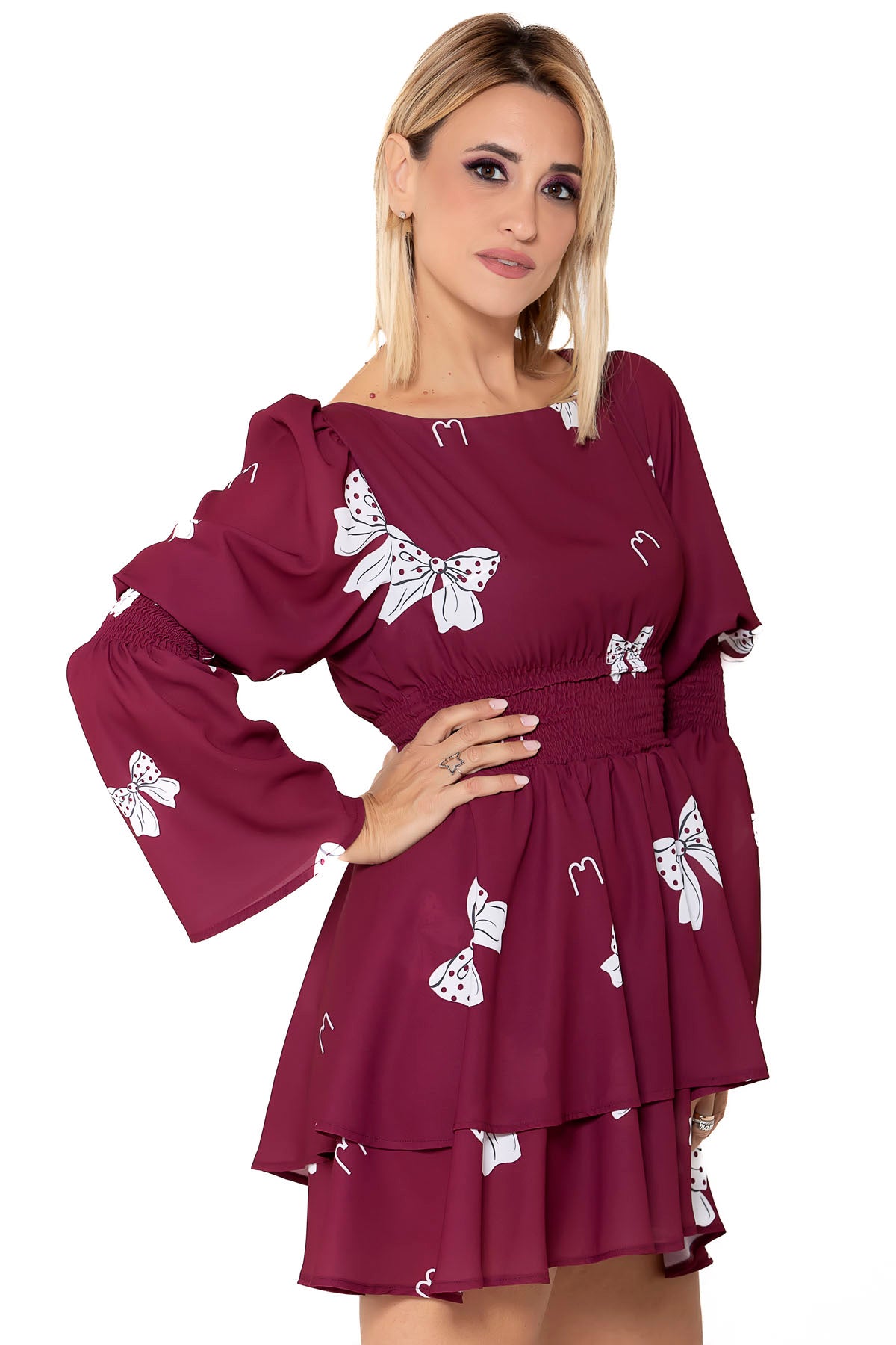 Bow georgette dress