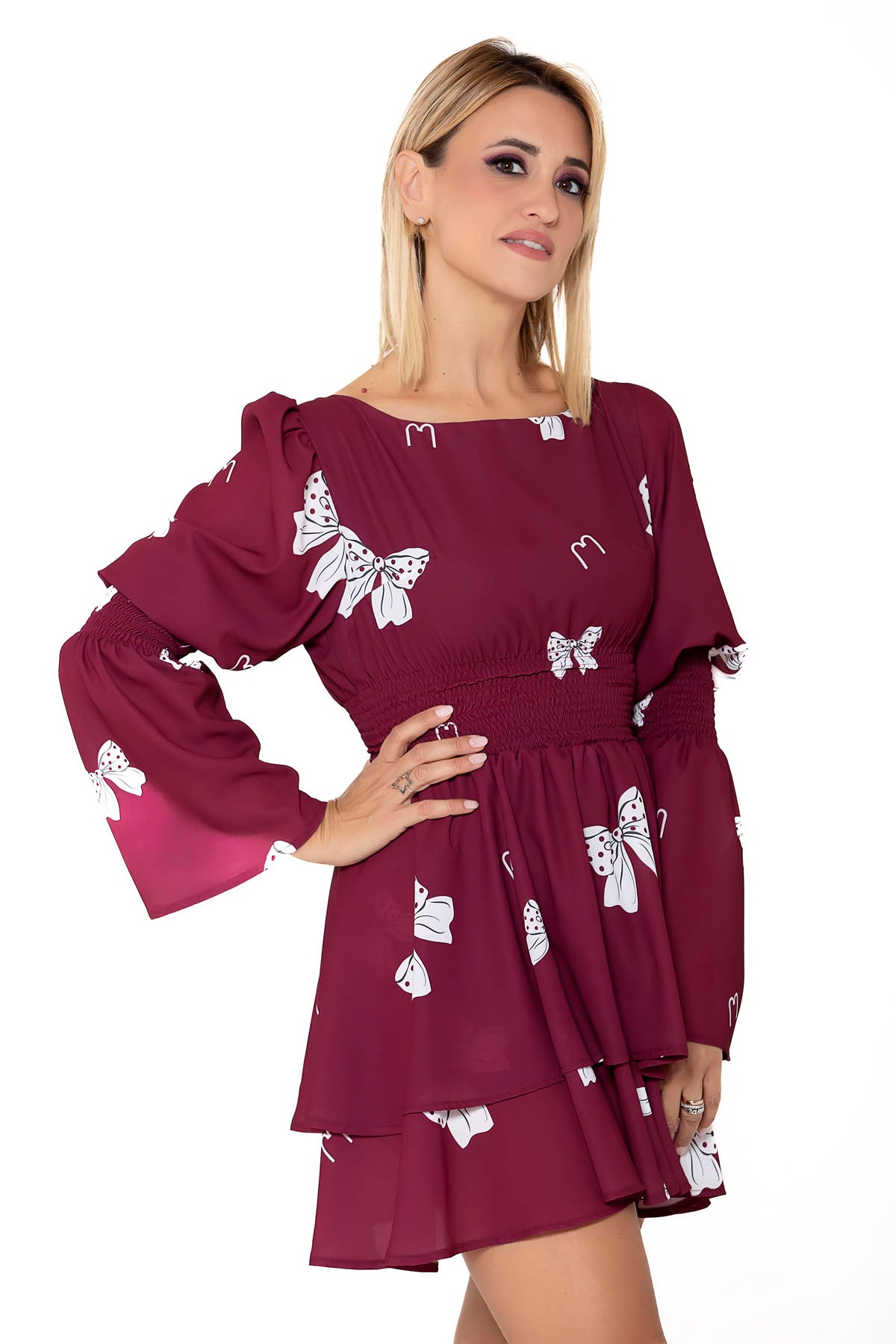 Bow georgette dress