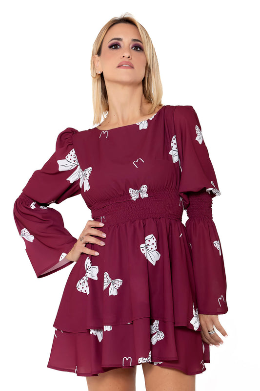Bow georgette dress